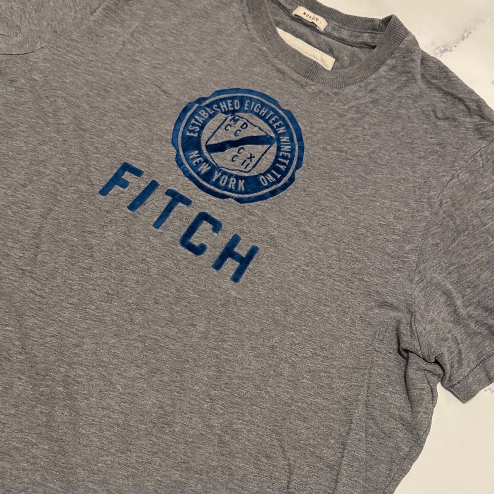 Y2K Abercrombie & Fitch Muscle Distressed Velvet Spellout T-Shirt Size XXL